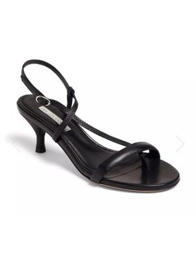 Neil J. Rodgers Haze Kitten Heel Sandal Leather Open Toe Strappy Black Size‎ 37